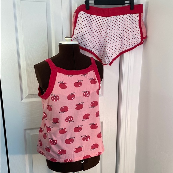 725 Originals 100% COTTON Pink Strawberry Print Pajama Set, 1X Plus - Picture 3 of 12